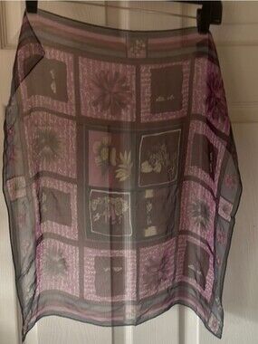 Stylish Purple Patterned Women's Scarf - Lightweight Fashion Accessory